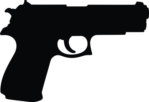 Black silhouette of a semi automatic handgun
