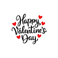 Happy valentines day with red hearts