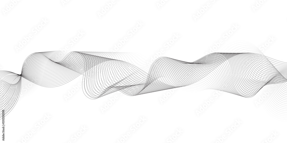 Fototapete 3046Abstract grey, white smooth element swoosh speed wave modern stream background. Wave lines created using blend tool and dots. abstract frequency sound wave lines and twisted curve lines background