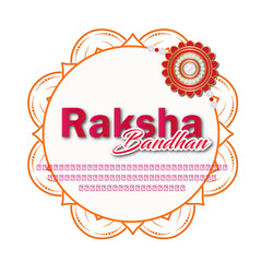 Indian festival Raksha Bandhan hand lettring Greeting Card Template Design with rakhi and creative text.