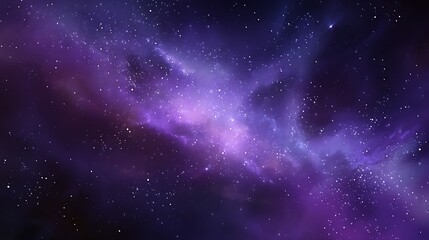 Naklejka premium Cosmos background. Realistic purple galaxy with shining stars. Fantasy universe with constellation. Color milky way. Beautiful nebula wallpaper. Vector illustration .