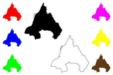 Hirakata city (Japan, Nihon-koku or Nippon-koku, Kansai region) map vector illustration, scribble sketch Hirakata-shi map