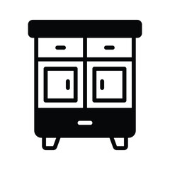 A customizable glyph icon of kitchen storage cabinet