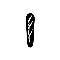 Stylized, vertical, black silhouette of a food item