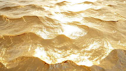 Obraz premium Golden sand dunes under the bright sun, shimmering with a metallic shine.