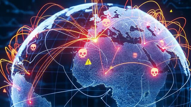 Global Network Visualization with Data Connections on Earth - Powered by Adobe