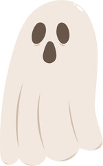 Cute and Spooky Cartoon Ghost Vector Set – Halloween Icons and Decorations