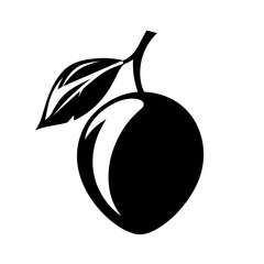 Black and white plum illustration
