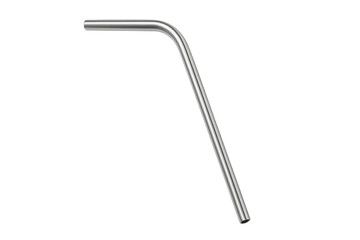 Reusable metal drinking straw isolated on transparent background
