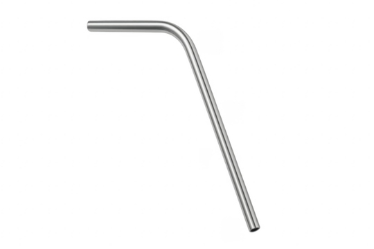 Reusable metal drinking straw isolated on transparent background