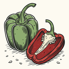 green and red chili Peppers