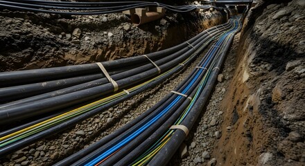 Underground cables, a network of conduits, buried deep within the earth, connecting communities and powering progress. A glimpse into essential infrastructure.