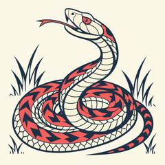 Fototapeta premium anake in coiled poaition