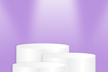 Minimalist spotlight podium scene with colorful gradient background