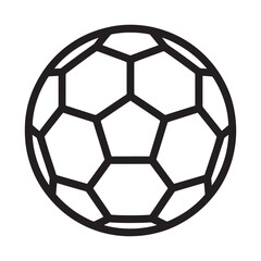 Obraz premium Black outline of a classic soccer ball football sport