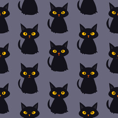 pattern with cartoon cats