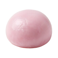 Pink Round Baked Bun with Smooth Surface.