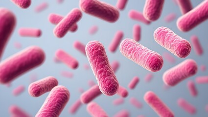 Pink bacteria cells microbiology science medical research healthcare illustration 85