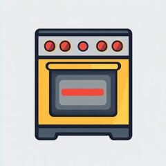Fototapeta premium Yellow kitchen stove icon