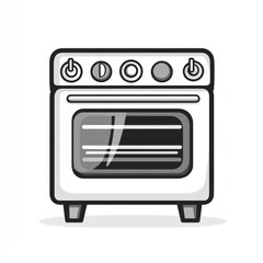 Simple cartoon style oven illustration