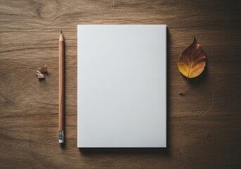 Fresh Start: Blank Notebook and Pencil on Wooden Desk