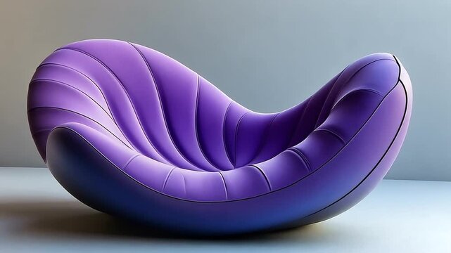 Unique purple rocking chair design showcasing modern furniture with a minimalist aesthetic