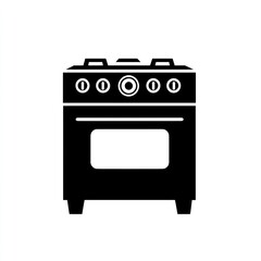 Simple black stove icon