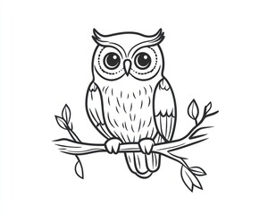 Fototapeta premium Cute owl perched on a branch (3)