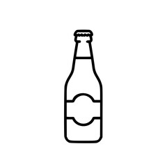 Outline of a beer bottle on a white background for International Beer Day  