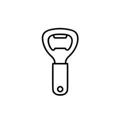 Bottle opener simple vector linear icon for International Beer Day  