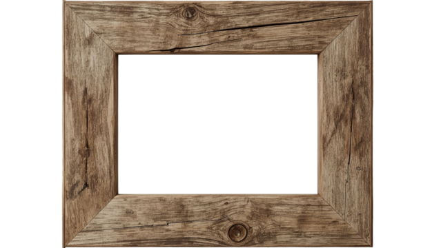 A rustic wooden photo frame with a natural finish, perfect for showcasing cherished memories.