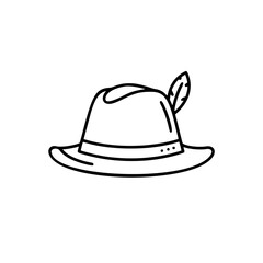 Oktoberfest hat simple vector linear icon International Beer Day  