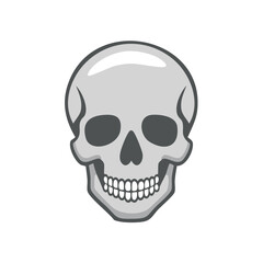 Fototapeta premium Stylized Skull Illustration Grayscale for Death and Morbidity Concepts