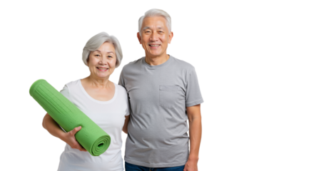 Senior Couple with Yoga Mat: Embracing Wellness, Fitness, and Togetherness