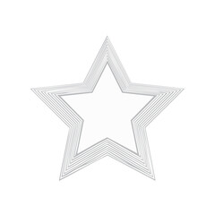 Obraz premium Minimalist Star Shape Line Art Five Pointed Symbol Illustration, Geometry Design