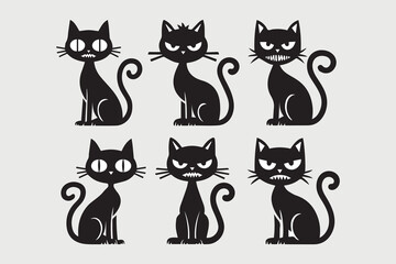halloween cat illustration vector