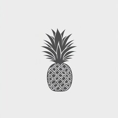 Obraz premium Simple black and white illustration of a pineapple