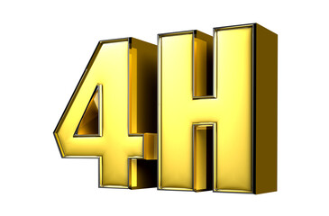 4H gold 3D illustration.