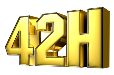 42H gold 3D illustration.