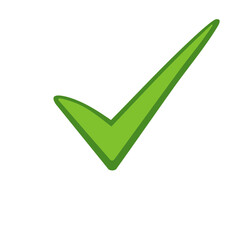 Bright Green Check Mark Icon Indicating Completion Success and Affirmation Vector Illustration