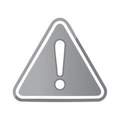 Gray attention sign with exclamation mark. Danger warning, security alert symbol for web safety, hazard caution