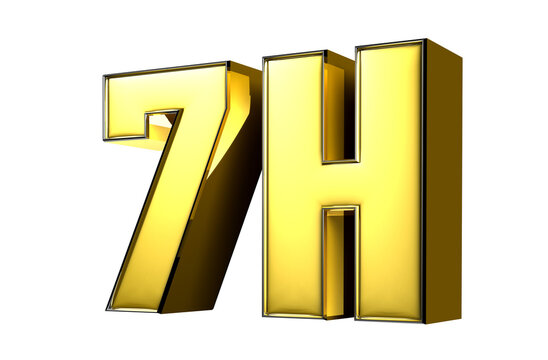 7H gold 3D illustration.