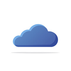 Abstract Blue Cloud Illustration Digital Data Storage Weather Element Concept