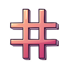 Whimsical Hashtag Illustration Symbol for Social Media and Trending Topics