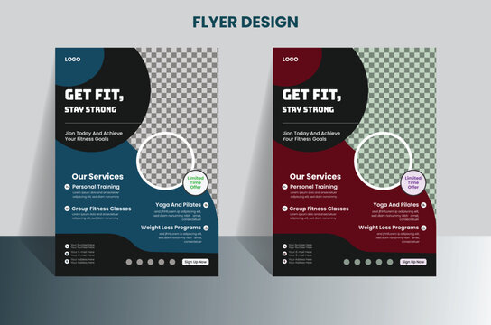 Sleek and modern gym flyer design crafted for fitness centers, personal trainers, and wellness programs. Ideal for promoting memberships, workout sessions, weight loss challenges, bodybuilding events,
