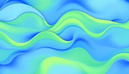 Fototapeta premium Abstract blue and green wave pattern, seamless design for textile or wallpaper, surface, print