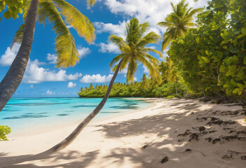 Obraz premium Excellent A tropical island with palm trees on the beach