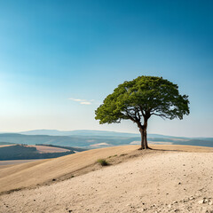 lonely tree on the mountain