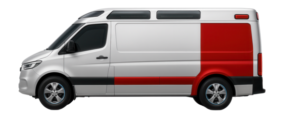 Streamlined ambulance with flush-mounted lights and sleek bodywork