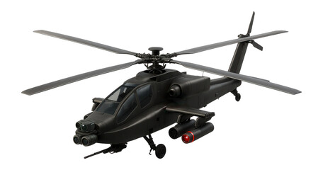 Fototapeta premium Attack helicopter with night vision equipment and laser designator